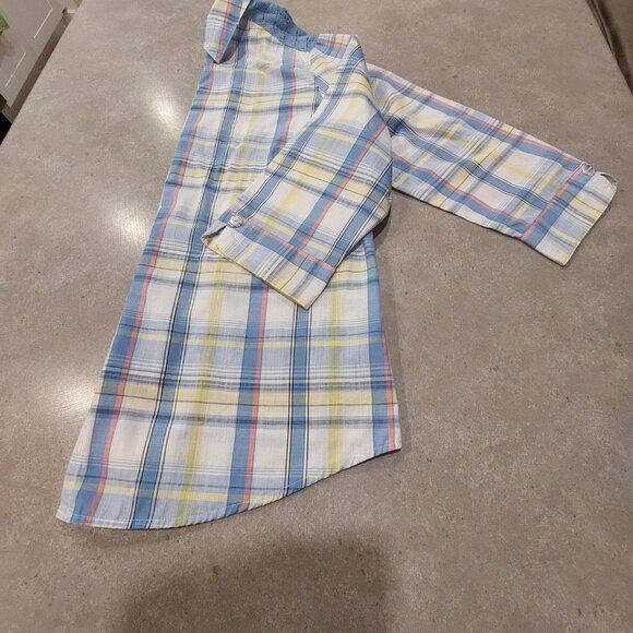 ALLISON DALEY Women's Blue Mix Plaid Button Down Shirt w/Lace Yoke - Size 14 - Picture 5 of 12